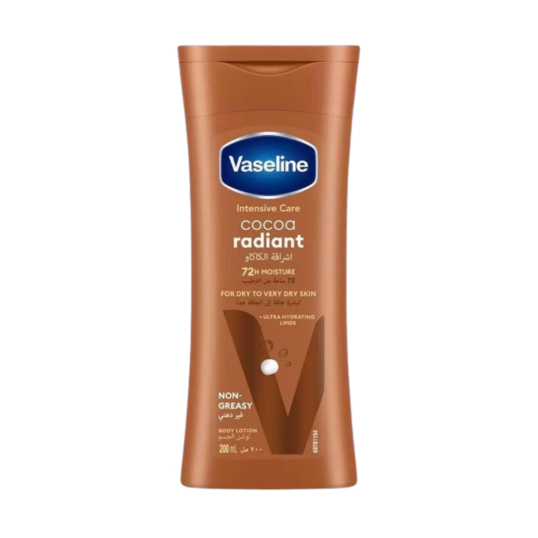 Vaseline Cocoa Radiant Body Lotion 200ml | Deep Moisturizing & Radiance Boost | Saudi Arabia