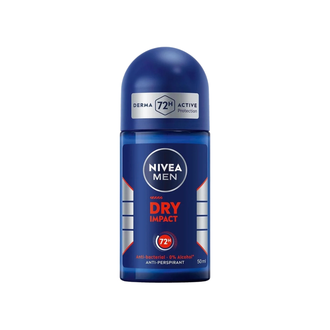 Nivea Men Dry Impact Roll On Deodorant 50ml | 72H Dry Protection | Indonesia