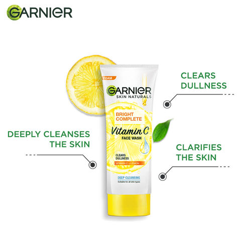 Garnier Bright Complete Vitamin C Face Wash 90ml - Unlock Radiance | Garnier